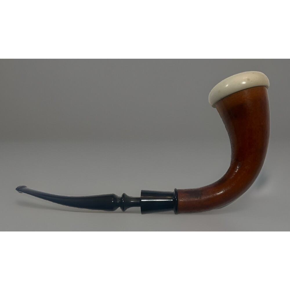 Pioneer Calabash Gourd Pipe With Removable Meerschaum Bowl Wood Smoking Tobacco